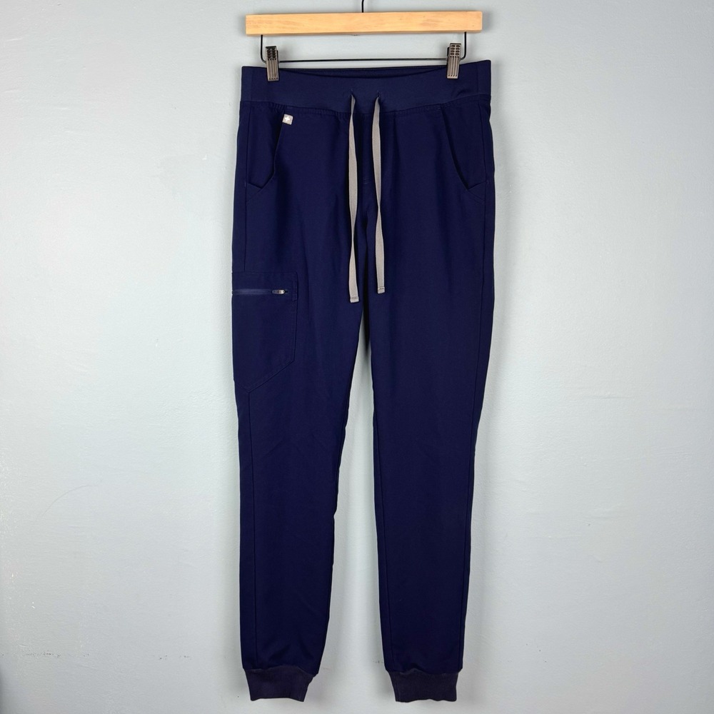 Figs Womens Small Tall Zamora Cargo Jogger Navy Blue Scrub Pants Drawstring